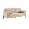 Sofá em veludo cotelê com pernas metálicas de 3 lugares, Bjorn veludo cotelê, Beige, 180x79x69 cm