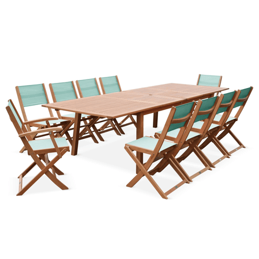Mesa de jardim de madeira com capacidade para 12 pessoas, Almeria 300cm, Madeira, 240x100x75 cm