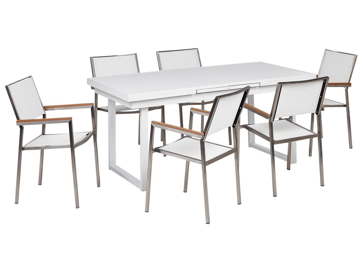 Beliani Conjunto de comedor VALCANETTO/GROSSETO Blanco