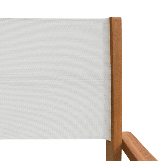 Cadeira de jardim dobrável em madeira, set de 2, Almeria, Branco, 54x58.7x89 cm