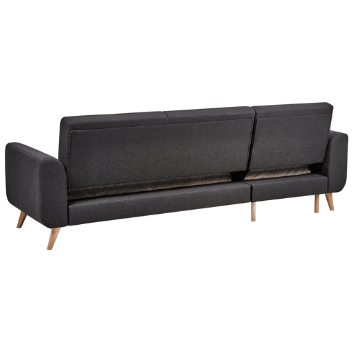 Sofá-cama de canto OLLSTA Tecido Preto 3 lugares à direita
