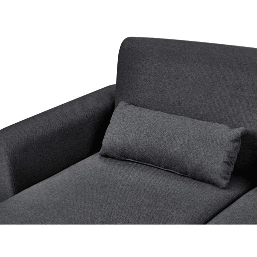 Sofá-cama de canto OLLSTA Tecido Preto 3 lugares à direita