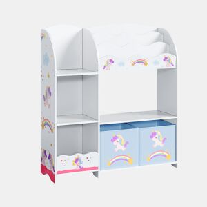 Estante de livros para crianças Lysekil 100x93x30 cm - Motivo unicórnio en.casa