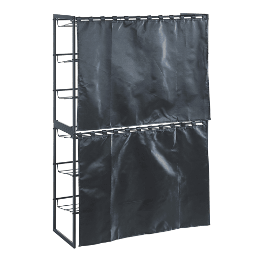 Conjunto de 2 sapateiras Sel com cortina - Preto en.casa