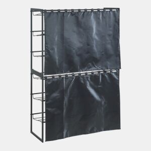 Conjunto de 2 sapateiras Sel com cortina - Preto en.casa