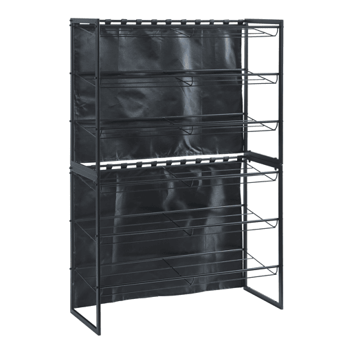 Conjunto de 2 sapateiras Sel com cortina - Preto en.casa