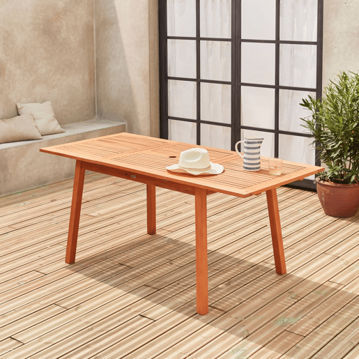 Mesa de jardim em madeira com capacidade 6 a 8 pessoas, Almeria 180cm, Madeira, 180x80x75 cm
