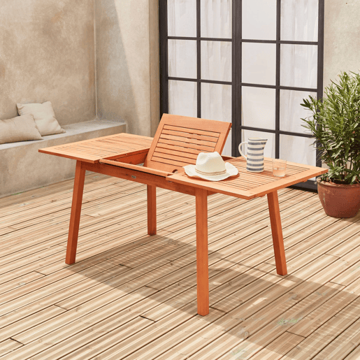 Mesa de jardim em madeira com capacidade 6 a 8 pessoas, Almeria 180cm, Madeira, 180x80x75 cm