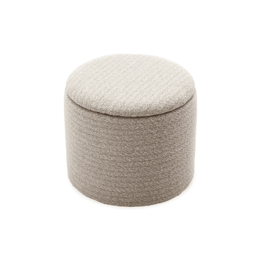 Pufe de tecido com arrumação, Stool, Branco, 45x45x38 cm