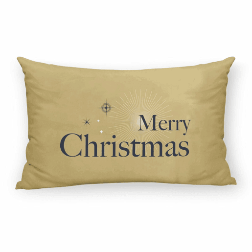 Capa de travesseiro Harry Potter Merry Christmas Dourado 30 x 50 cm