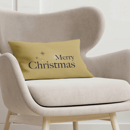 Capa de travesseiro Harry Potter Merry Christmas Dourado 30 x 50 cm
