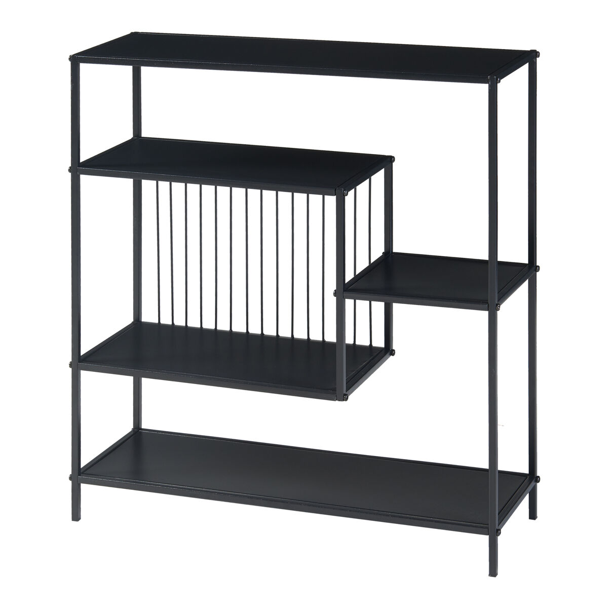 Consola beesel de 4 niveles metal 66x60x20cm - negro [en.casa]