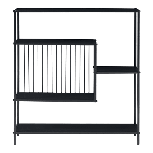 Consola Beesel 4 níveis metal 66x60x20cm - Preto en.casa