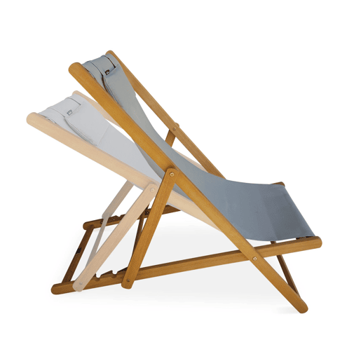 Espreguiçadeiras em madeira de eucalipto, set de 2, Creus, Cinza Taupe, 102x56x86 cm