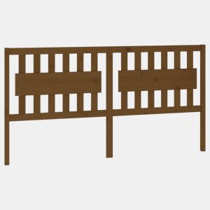 vidaXL Cabeceira de cama 185,5x4x100 cm pinho maciço castanho mel