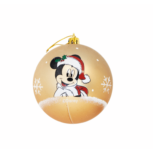 Bola de Natal Mickey Mouse Happy smiles Dourado 10 Unidades Plástico (Ø 6 cm)