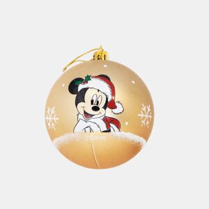 Bola de Natal Mickey Mouse Happy smiles Dourado 10 Unidades Plástico (Ø 6 cm)