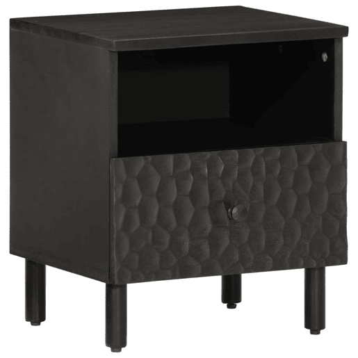 vidaXL Mesas de cabeceira 2 pcs 40x33x46 cm mangueira maciça preto vidaXL Mesas de cabeceira 2 pcs 40x33x46 cm mangueira maciça preto