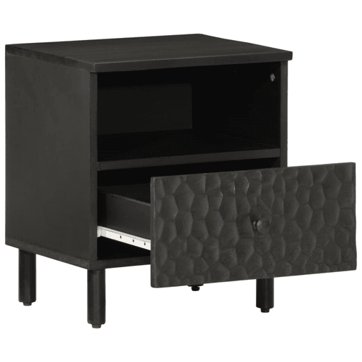 vidaXL Mesas de cabeceira 2 pcs 40x33x46 cm mangueira maciça preto vidaXL Mesas de cabeceira 2 pcs 40x33x46 cm mangueira maciça preto