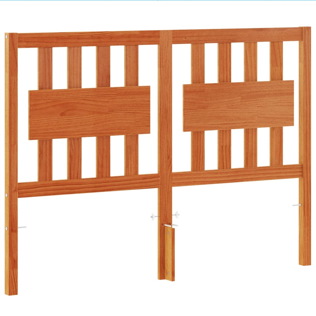 Vidaxl cabecero de cama madera maciza de pino marrón cera 135 cm
