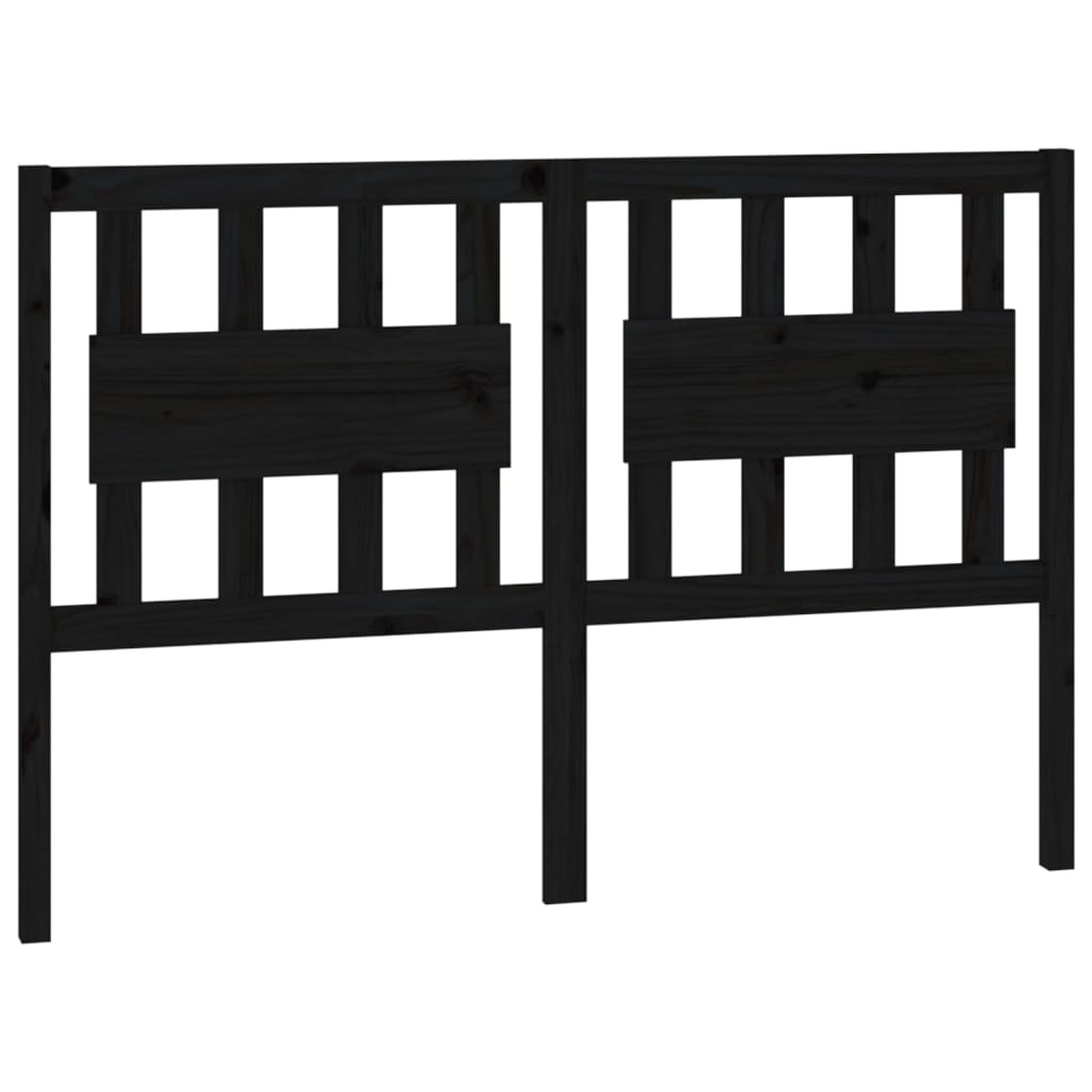 Vidaxl cabecero de cama madera maciza de pino negro 125,5x4x100 cm