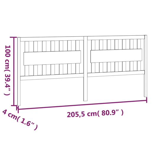 vidaXL Cabeceira de cama 205,5x4x100 cm pinho maciço castanho mel vidaXL Cabeceira de cama 205,5x4x100 cm pinho maciço castanho mel