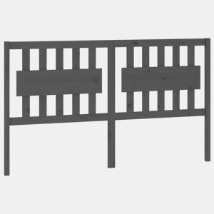 vidaXL Cabeceira de cama 165,5x4x100 cm pinho maciço cinzento