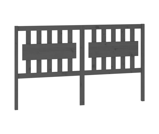 Vidaxl cabecero de cama madera maciza de pino gris 165,5x4x100 cm