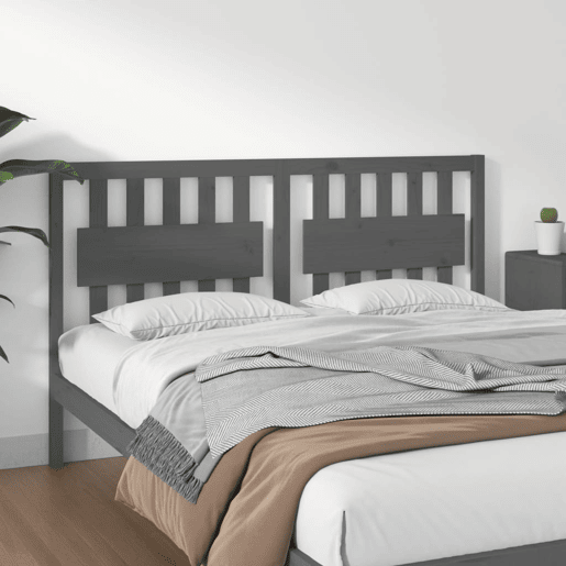 vidaXL Cabeceira de cama 165,5x4x100 cm pinho maciço cinzento vidaXL Cabeceira de cama 165,5x4x100 cm pinho maciço cinzento