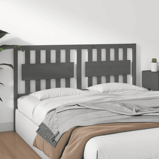 vidaXL Cabeceira de cama 165,5x4x100 cm pinho maciço cinzento vidaXL Cabeceira de cama 165,5x4x100 cm pinho maciço cinzento