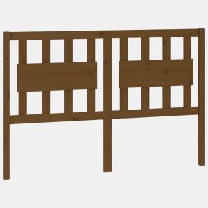 vidaXL Cabeceira de cama 125,5x4x100 cm pinho maciço castanho mel