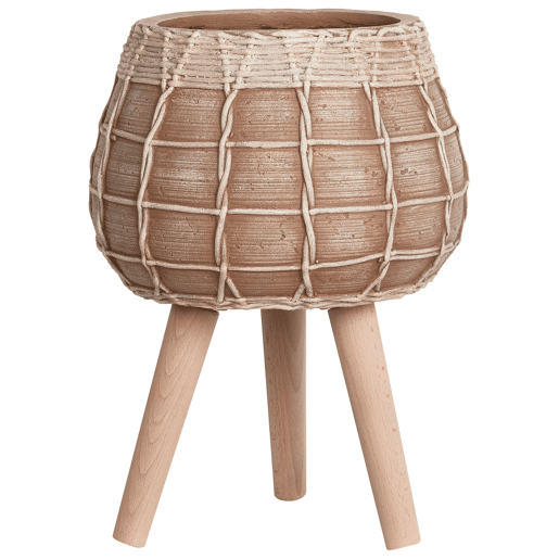 Vaso alto para plantas DARMERA 30 cm Castanho claro