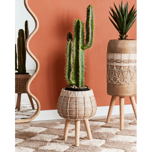 Vaso alto para plantas DARMERA 30 cm Castanho claro