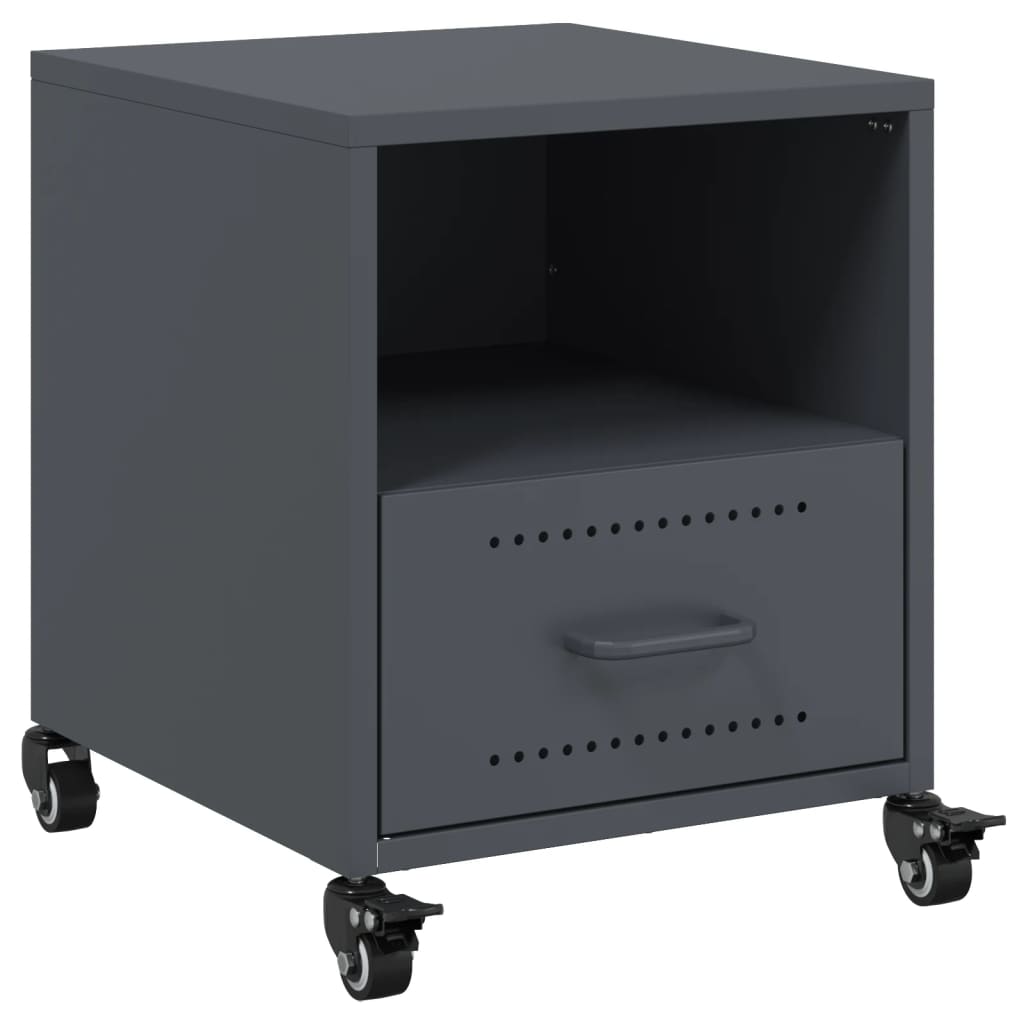 Vidaxl mesita de noche acero gris antracita 36x39x43,5 cm