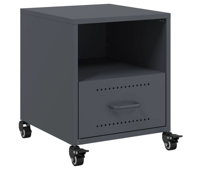 Vidaxl mesita de noche acero gris antracita 36x39x43,5 cm