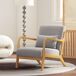 Butaca de Salón Terciopelo Sintético, Madera de Caucho HOMCOM Butaca de Salón Terciopelo Sintético, Madera de Caucho HOMCOM Gris