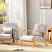 Butaca de Salón Terciopelo Sintético, Madera de Caucho HOMCOM Butaca de Salón Terciopelo Sintético, Madera de Caucho HOMCOM Gris