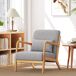 Butaca de Salón Terciopelo Sintético, Madera de Caucho HOMCOM Butaca de Salón Terciopelo Sintético, Madera de Caucho HOMCOM Gris