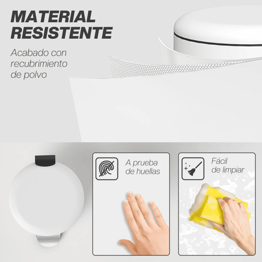 HOMCOM Balde de Lixo para Cozinha 30L Cubo de Lixo com Pedal Tampa com Fechamento Suave e Cubo Amovível para Escritório Estúdio Creme