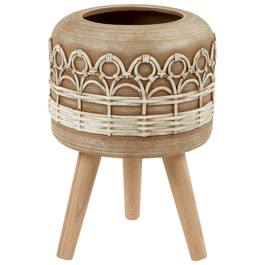 Vaso alto para plantas CYRTOMIUM 27 cm Castanho claro