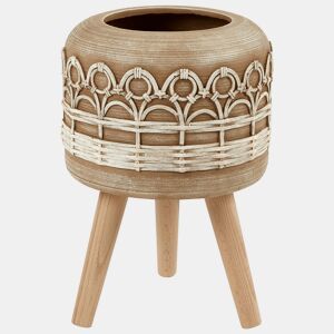 Vaso alto para plantas CYRTOMIUM 27 cm Castanho claro