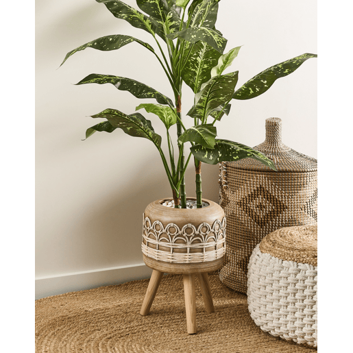 Vaso alto para plantas CYRTOMIUM 27 cm Castanho claro