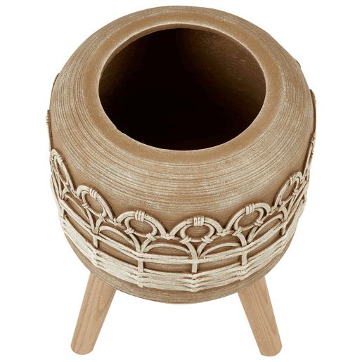 Vaso alto para plantas CYRTOMIUM 27 cm Castanho claro