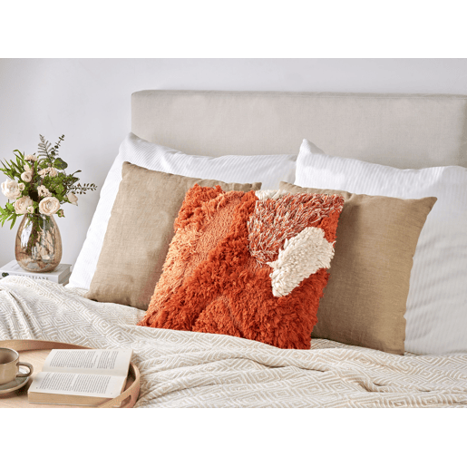 Conjunto de 2 almofadas decorativas SAGENIA Algodão 45 x 45 cm Laranja Padrão abstracto