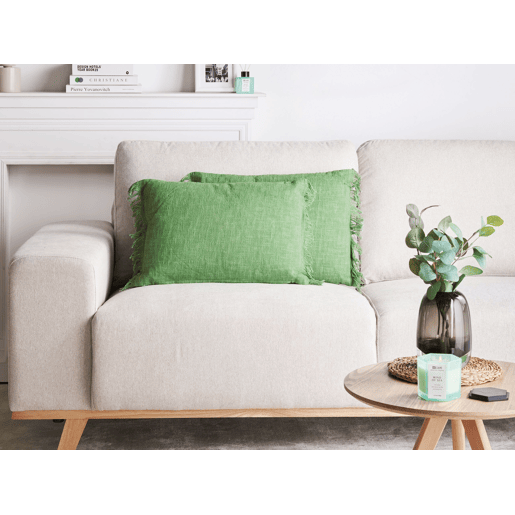 Conjunto de 2 almofadas decorativas MABA Algodão 50 x 35 cm Verde Sólido