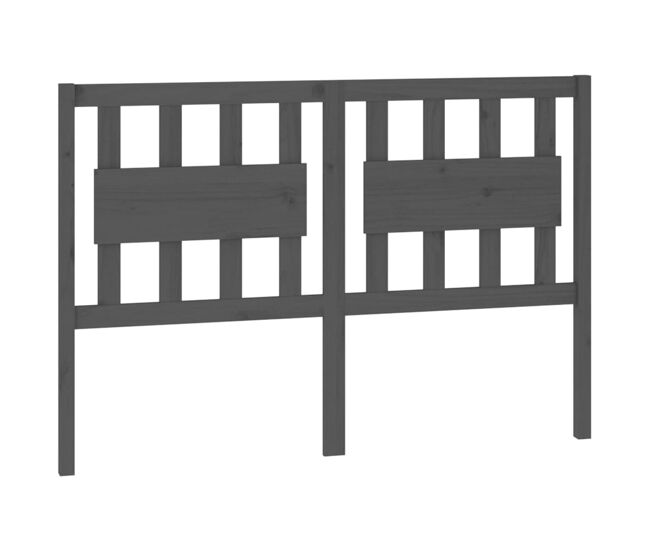 Vidaxl cabecero de cama madera maciza de pino gris 125,5x4x100 cm