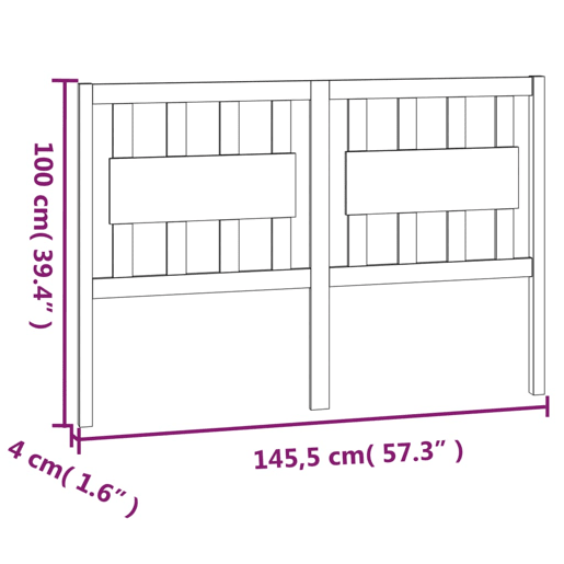 vidaXL Cabeceira de cama 145,5x4x100 cm madeira de pinho maciça branco vidaXL Cabeceira de cama 145,5x4x100 cm madeira de pinho maciça branco