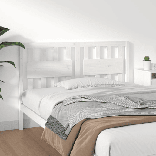 vidaXL Cabeceira de cama 140,5x4x100 cm madeira de pinho maciça branco