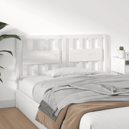 vidaXL Cabeceira de cama 140,5x4x100 cm madeira de pinho maciça branco