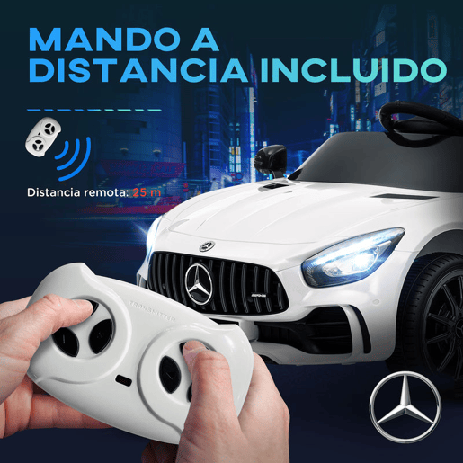 AIYAPLAY Carro Elétrico para Crianças acima de 3 Anos Carro Mercedes-Benz AMG GTR Carro Elétrico Infantil com Bateria 12V Controlo Remoto Faróis Buzina e Música 108x67x46 cm Branco AIYAPLAY Carro Elétrico para Crianças acima de 3 Anos Carro Mercedes-Benz AMG GTR Carro Elétrico Infantil com Bateria 12V Controlo Remoto Faróis Buzina e Música 108x67x46 cm Branco